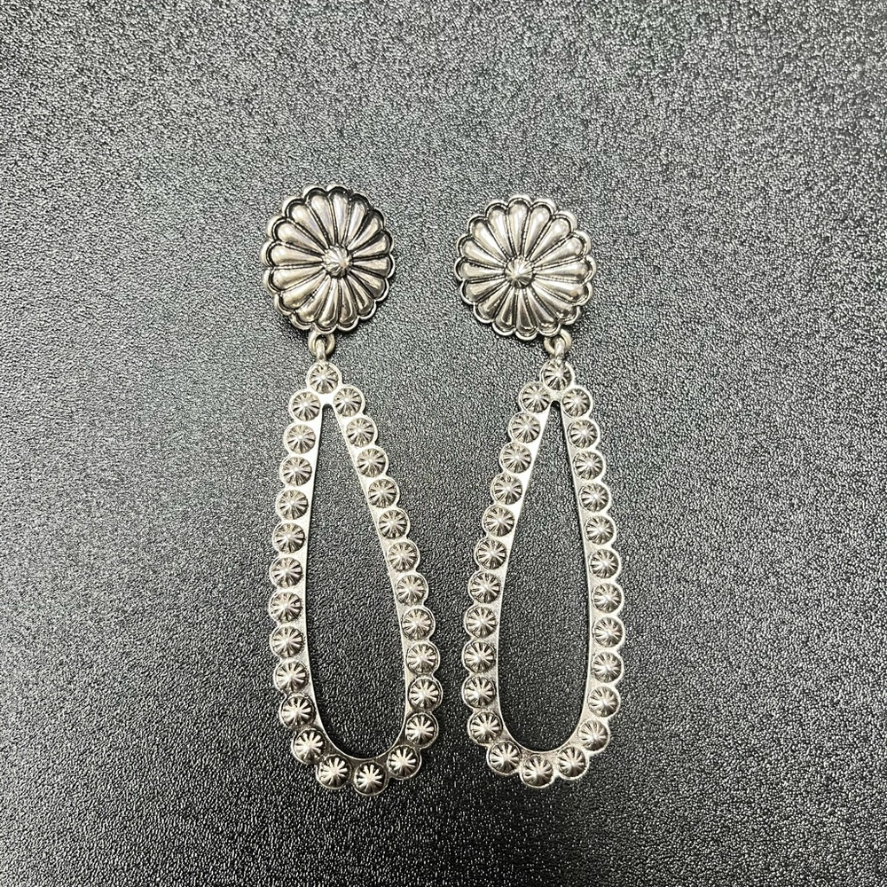 Silver Drop Post Back Earrings - Elegant Women's Jewelry